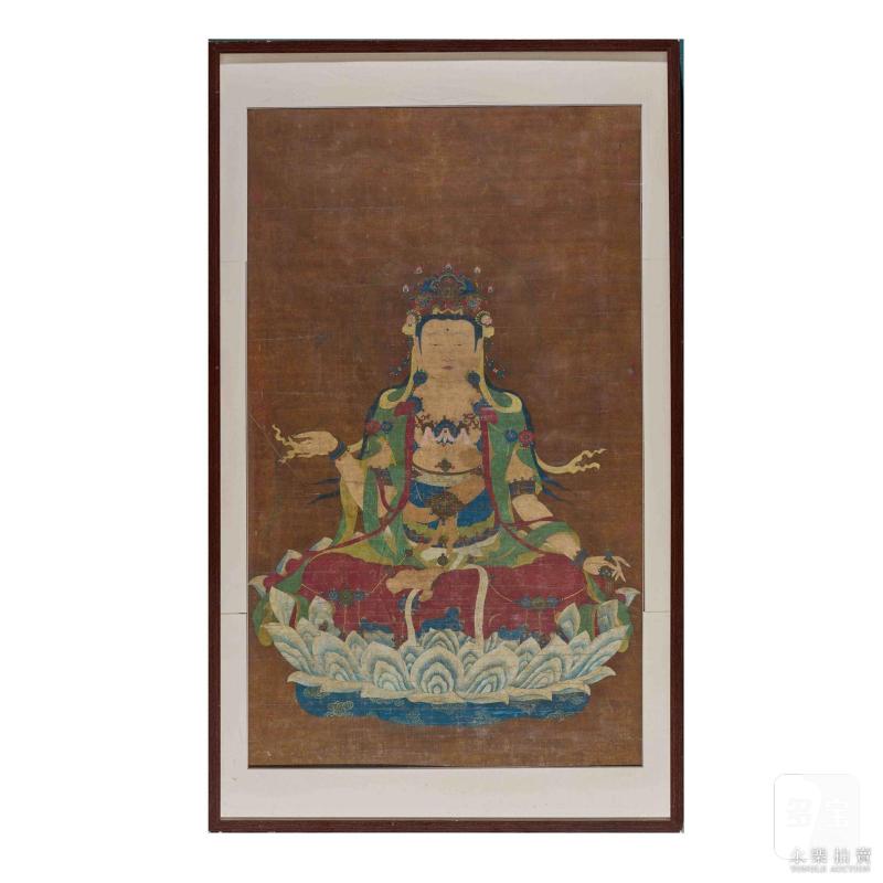 17-18世纪 矿物彩绘杨柳观音 - 图2